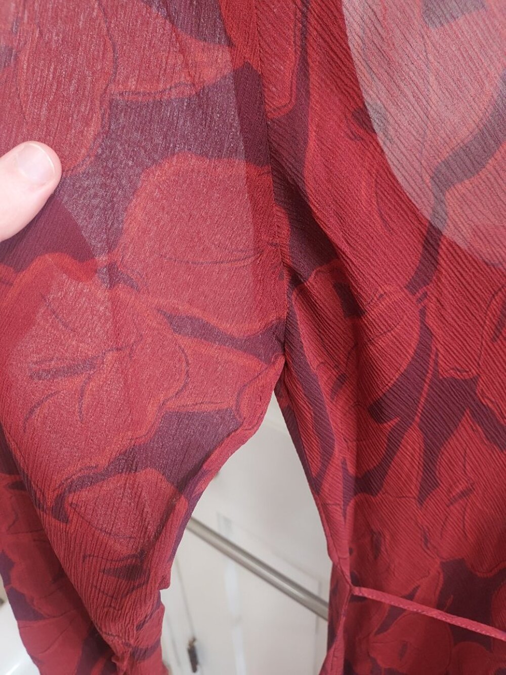 Realisation Par The Inka Calla Lily Red Maxi Long Sleeve Silk Dress - Picture 9 of 9